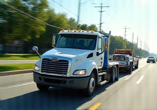 Camion Remorquage Express FR effectuant un remorquage